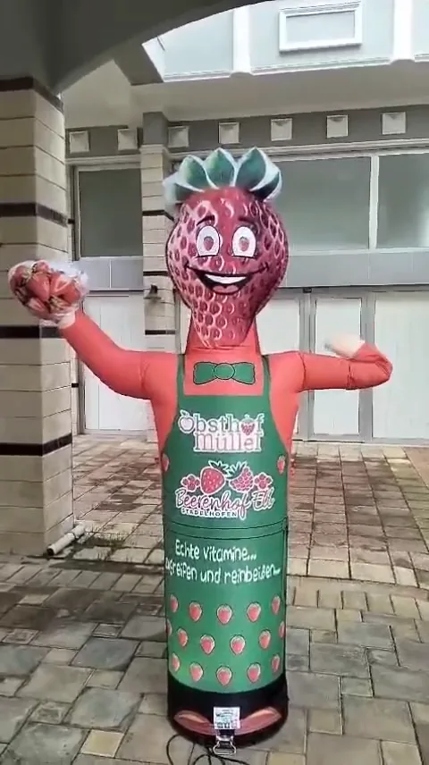 Mascotte fragola Obsthof Müller — Mascotte speciale legata al prodotto